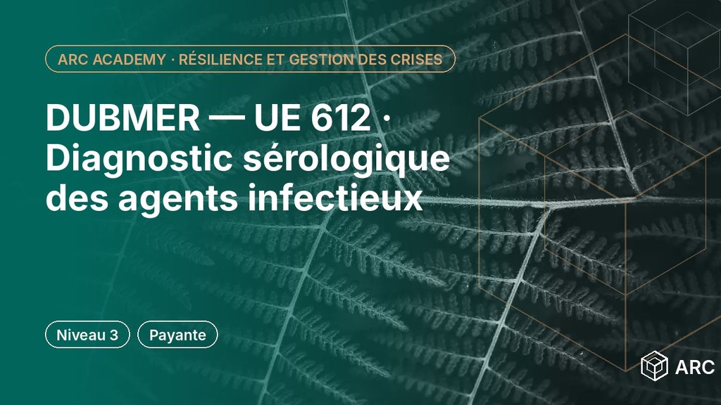 DUBMER — UE 612 · Diagnostic sérologique des agents infectieux