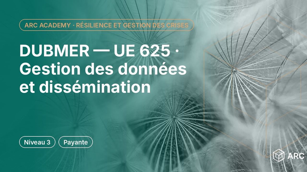 DUBMER — UE 625 · Gestion des données et dissémination